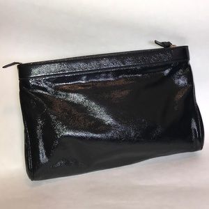 YSL Yves Saint Laurent Black Patent Clutch Large